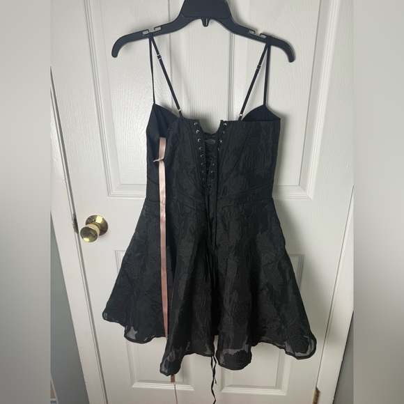 House of CB Serenita Black Floral Lace Back Mini Dress XL - Picture 7 of 10